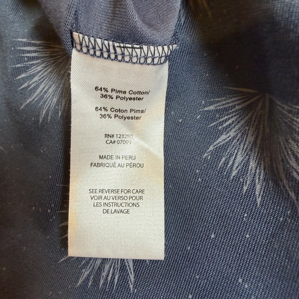 TravisMathew Polo Shirt Mens L Blue Agave Print Short Sleeve Performance EUC - Picture 7 of 9